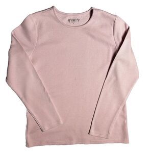 Cato Women's Size Large Pink Long‎ Sleeve Henley